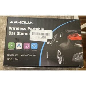 Aphoua Wireless Portable Car Stereo Bluetooth Voice Controls Apple/Android